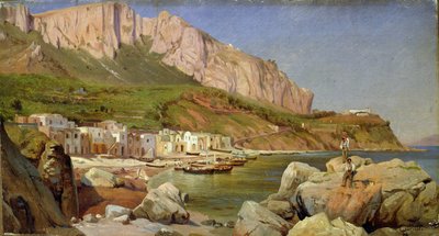 A Fishing Village at Capri by Louis Gurlitt